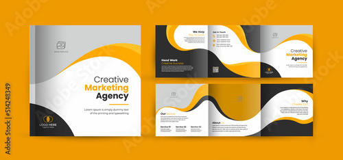 Creative business trifold brochure square brochure square flyer poster template design