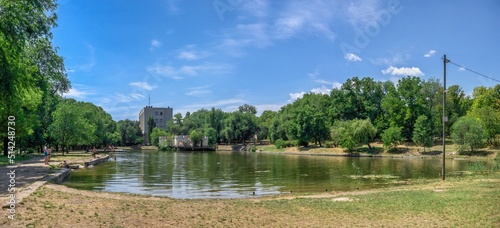 Fotografie, Obraz Artificial lake in the Dyukovsky park of Odessa, Ukraine