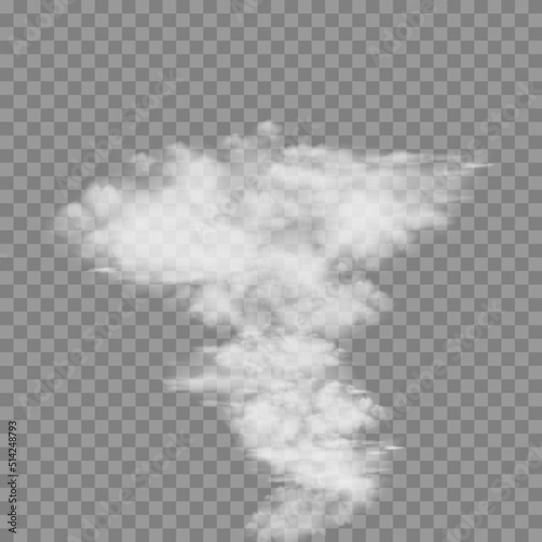 Cloud of smoke from production or explosion.