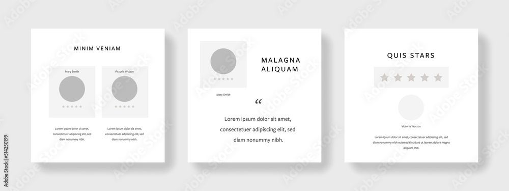 minimal business social media, clean and editable layouts for instagram and facebook, square templates for company, corporate graphic with place for photos