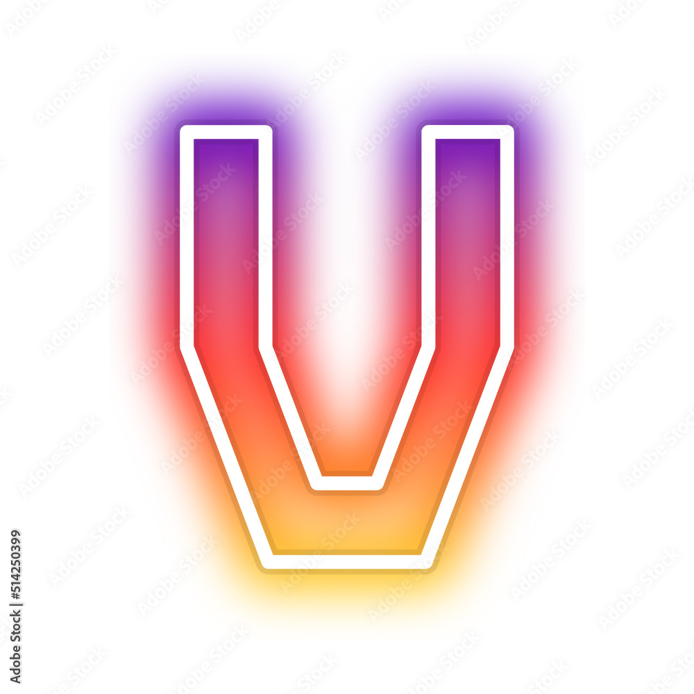gradient neon alphabet letter font
