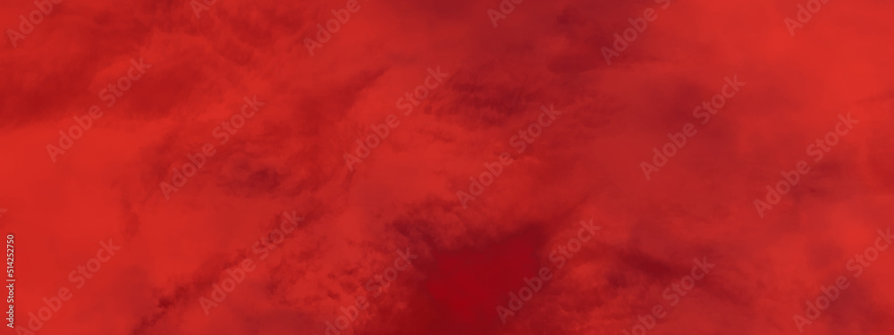 Fototapeta premium Abstract beautiful red texture with clouds, red color grunge texture with space, red watercolor covered red background texture for wallpaper and creative design.