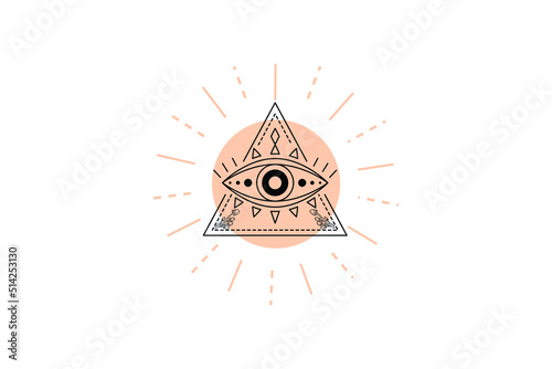 third eye,All Seeing eye Hand-drawn alchemy, religion, spirituality, occultism