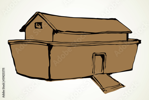 Biblical Noah's Ark. Vector drawing