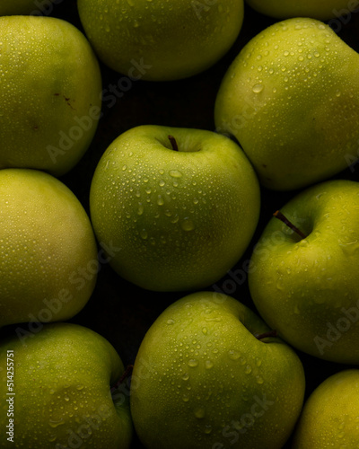 green apples in a market