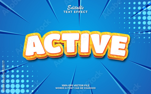 Active cartoon editable text effect