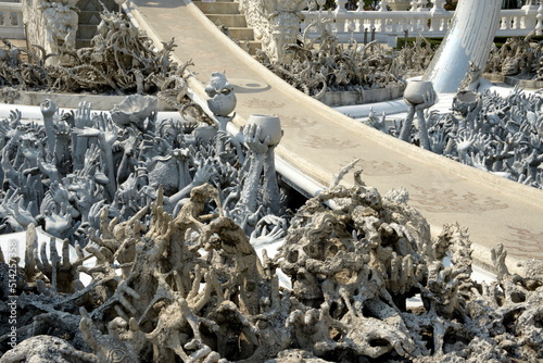 Thailand,Chiang Rai-Wat Rong Khun is a very particular temple at the same time Buddhist and Hindu, known as the white temple 