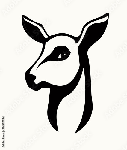 Beautiful noble deer. Vector drawing