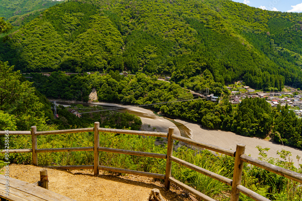 Fototapeta premium 谷瀬の吊り橋 奈良県十津川村