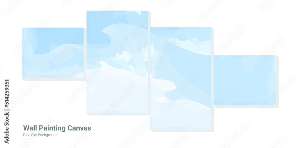 wall painting canvas blue sky background