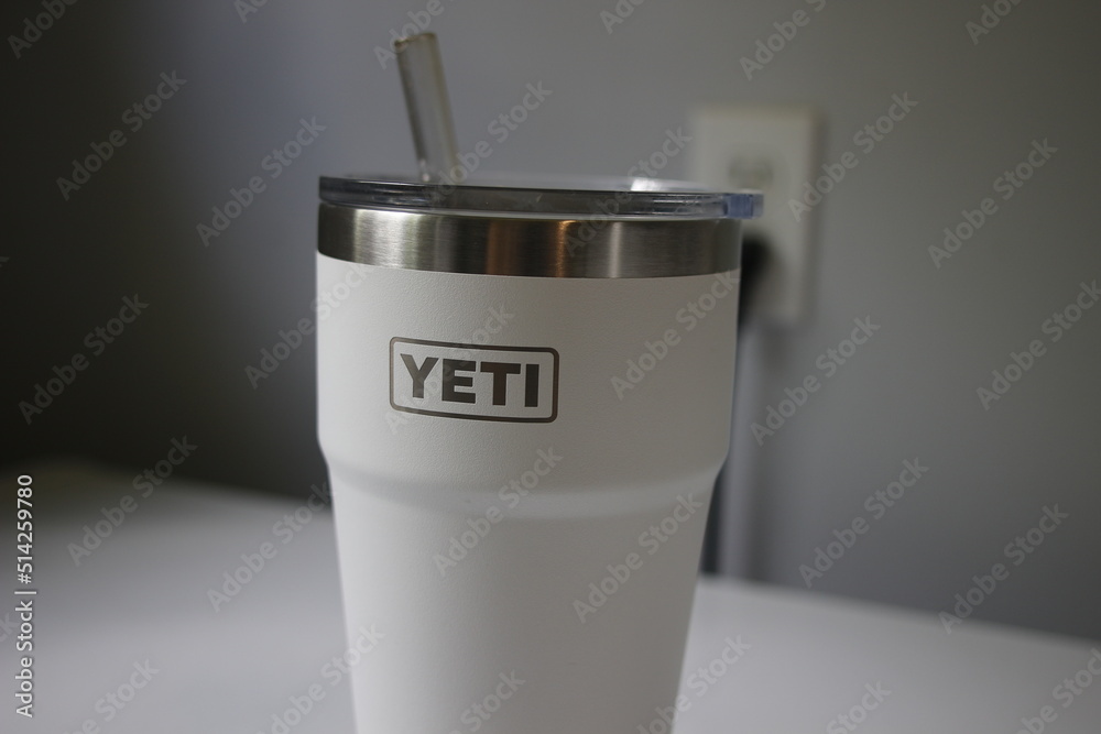 White yeti tumbler Stock Photo Adobe Stock