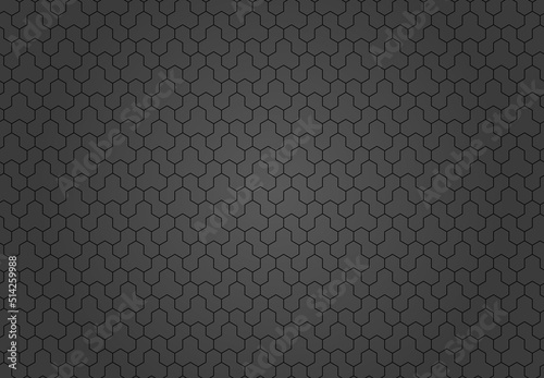 Geometric abstract vector hexagonal seamless background. Geometric modern ornament. Seamless modern dark pattern