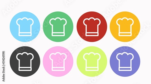Chef Hat Icon Set. Vector isolated editable flat illustration set