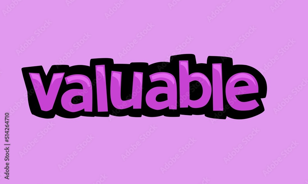 VALUABLE writing vector design on pink background VALUABLE writing vector design on pink background