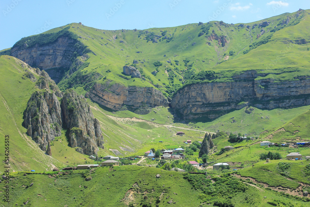 Small village in the beautiful mountains.