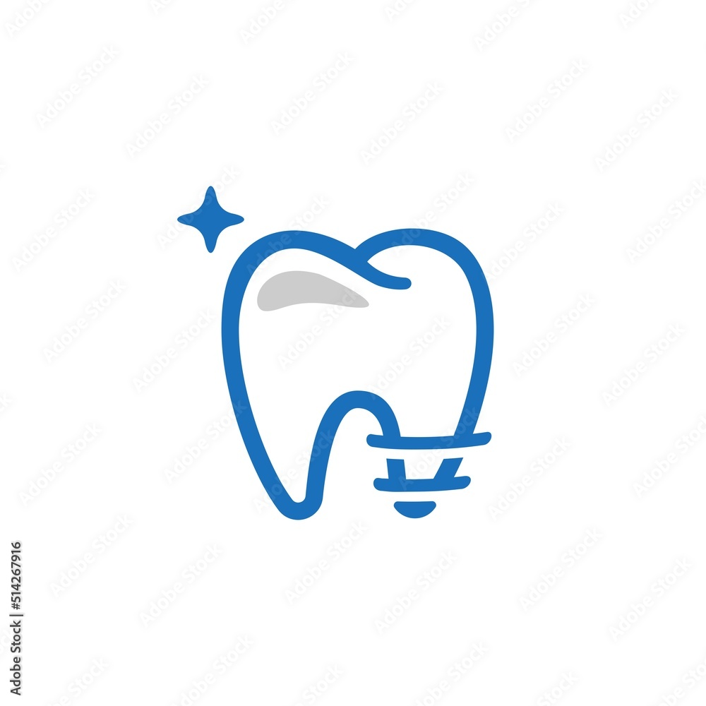 teeth surgery dentist logo. clean Tooth logo. dental care implant tooth logo vector Illustration abstract minimal design clip art icon isolated on white background teeth surgery dentist logo. clean Tooth logo. dental care implant tooth logo vector Illustration abstract minimal design clip art icon isolated on white background
