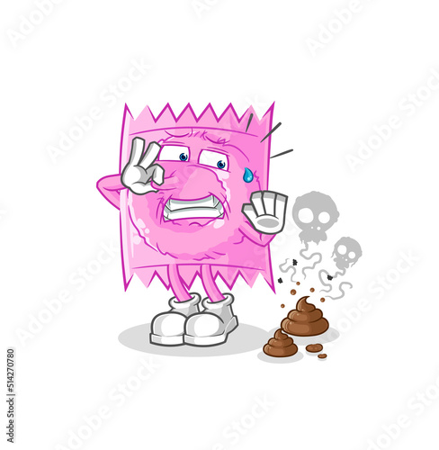 condom with stinky waste illustration. character vector