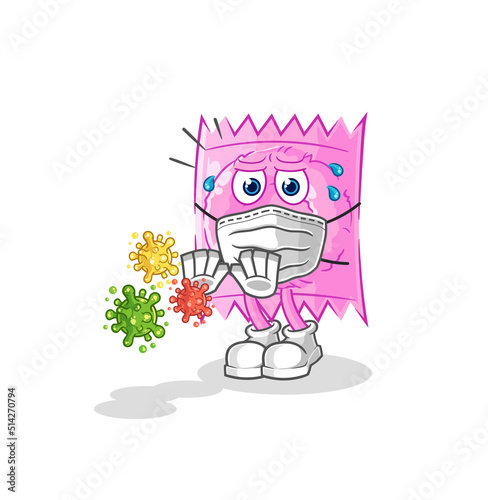 condom refuse viruses cartoon. cartoon mascot vector