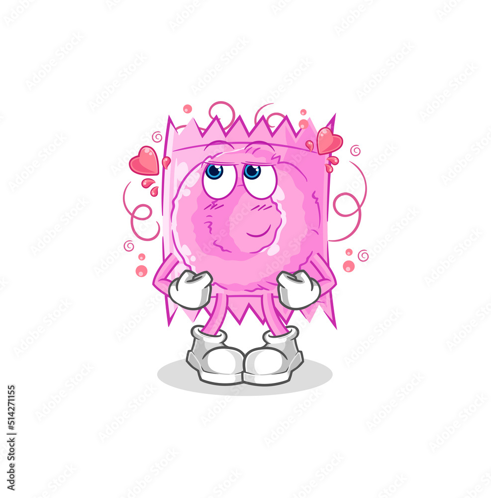 condom shy vector. cartoon character