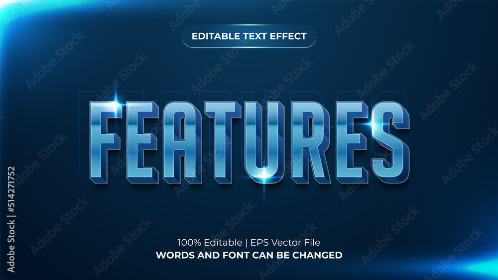 Features 3d modern editable text effect