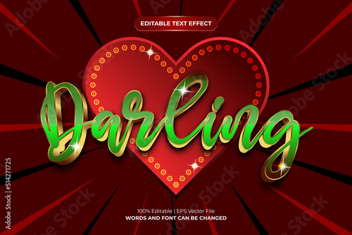 Darling 3d editable text effect luxury graphic style