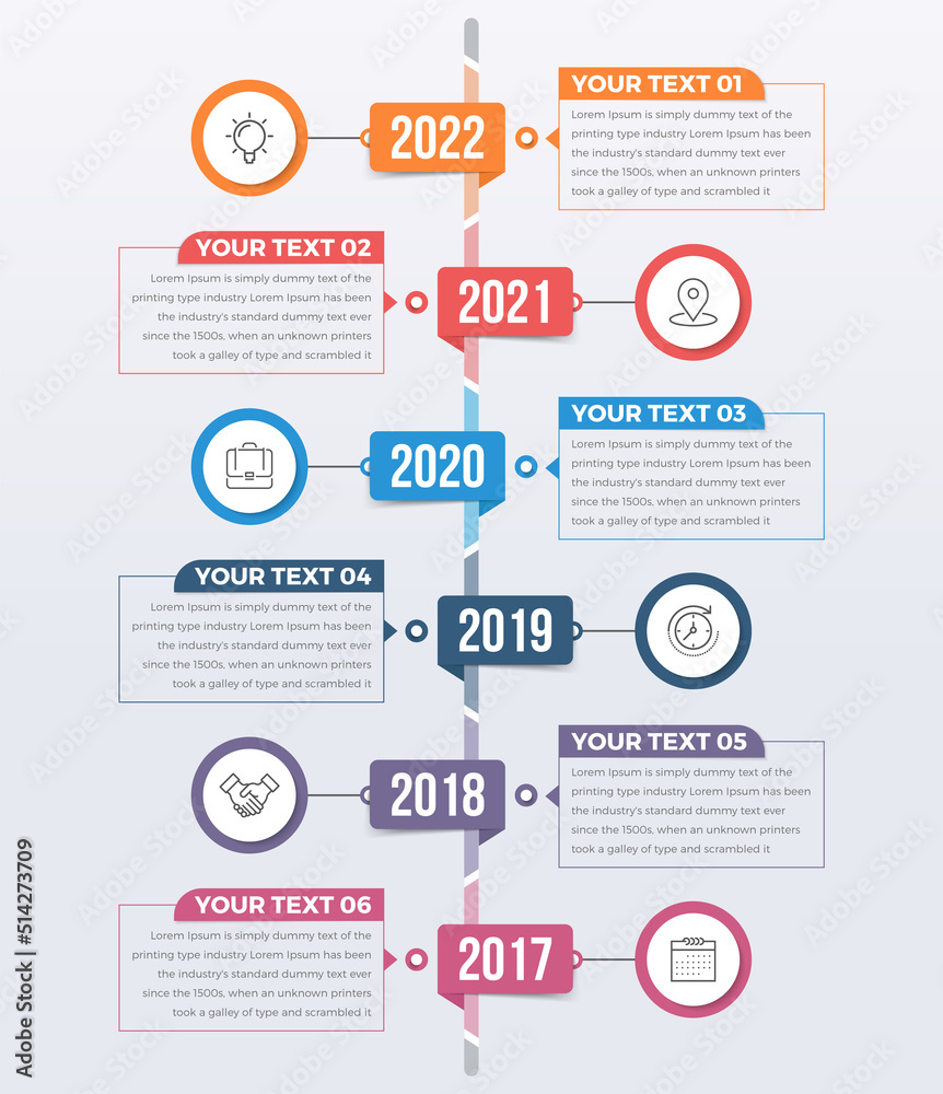 Modern Vertical Timeline Infographics