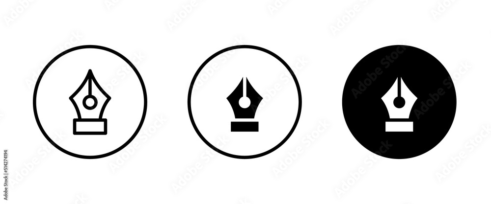 Pen tool cursor. Fountain pen nib glyph vector, sign, symbol, logo, illustration, editable stroke, flat design style isolated on white linear Pen tool cursor. Fountain pen nib glyph vector, sign, symbol, logo, illustration, editable stroke, flat design style isolated on white linear