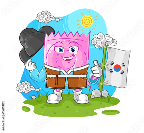 condom korean culture vector. cartoon character