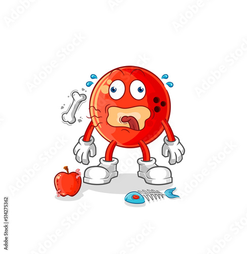 bowling ball burp mascot. cartoon vector