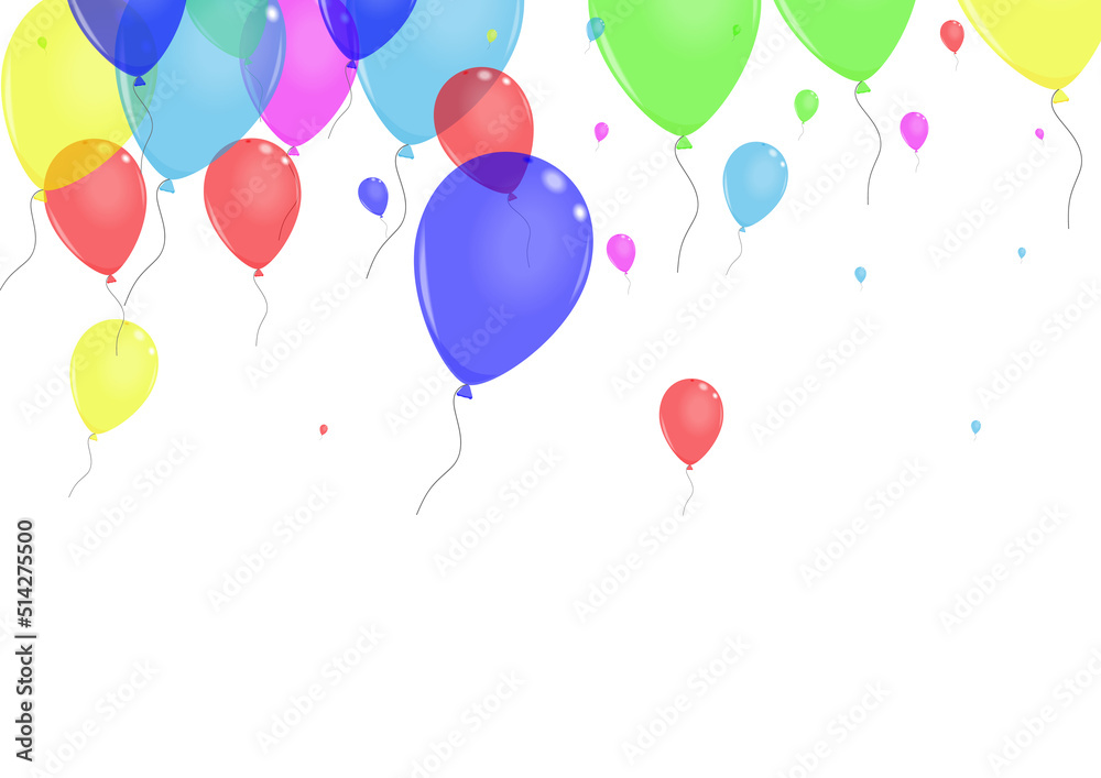 Purple Air Background White Vector. Helium Graphic Background. Red Congratulation. Colorful Baloon. Confetti Holiday Frame.
