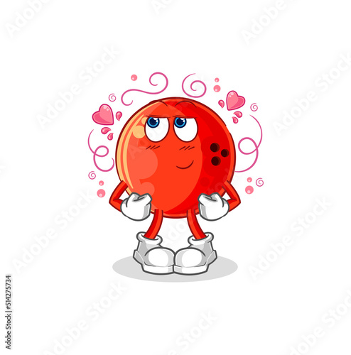 bowling ball shy vector. cartoon character