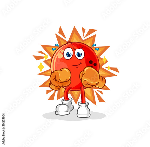 bowling ball boxer character. cartoon mascot vector
