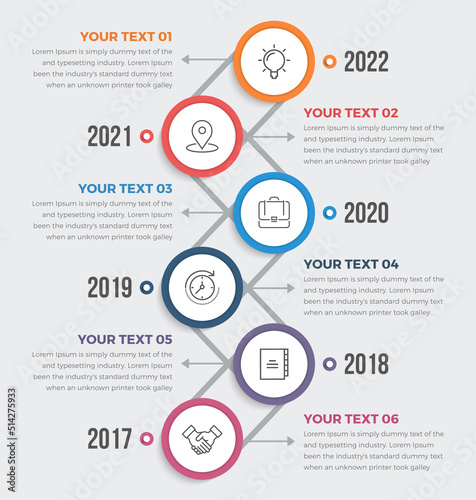 Modern Vertical Timeline Infographics