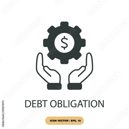 debt obligation icons  symbol vector elements for infographic web