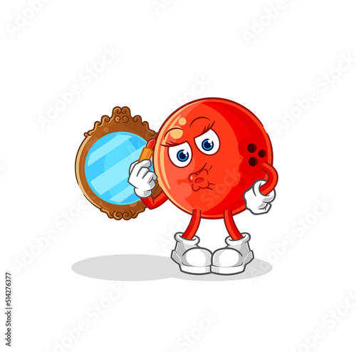 bowling ball make up mascot. cartoon vector