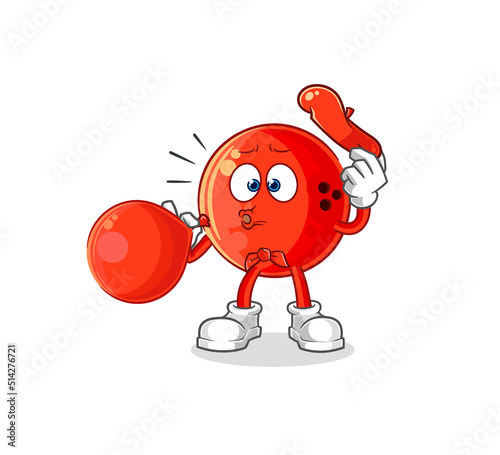 bowling ball pantomime blowing balloon. cartoon mascot vector