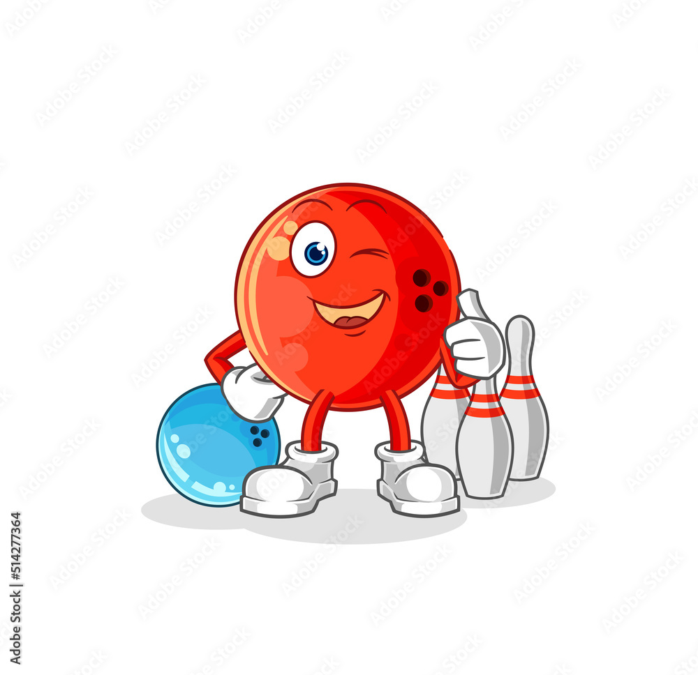 Obraz premium bowling ball play bowling illustration. character vector
