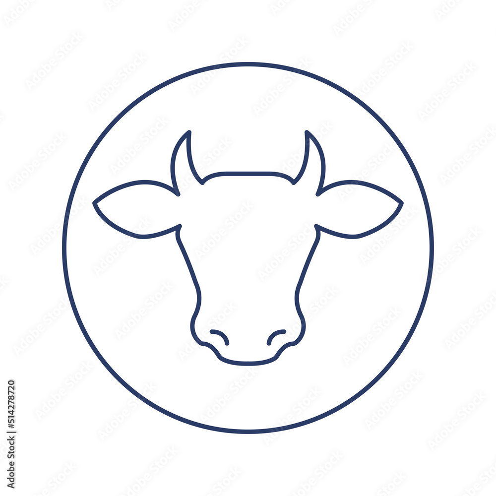 Fototapeta premium cow head dairy icon vector