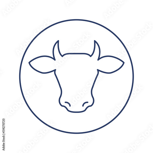 cow head dairy icon vector