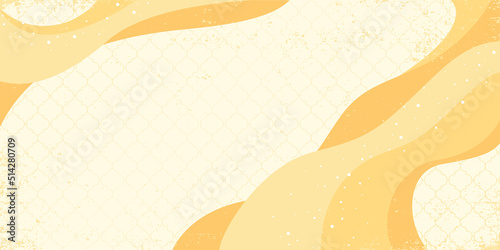 An abstract gold wave design, in a cut paper style with textures
