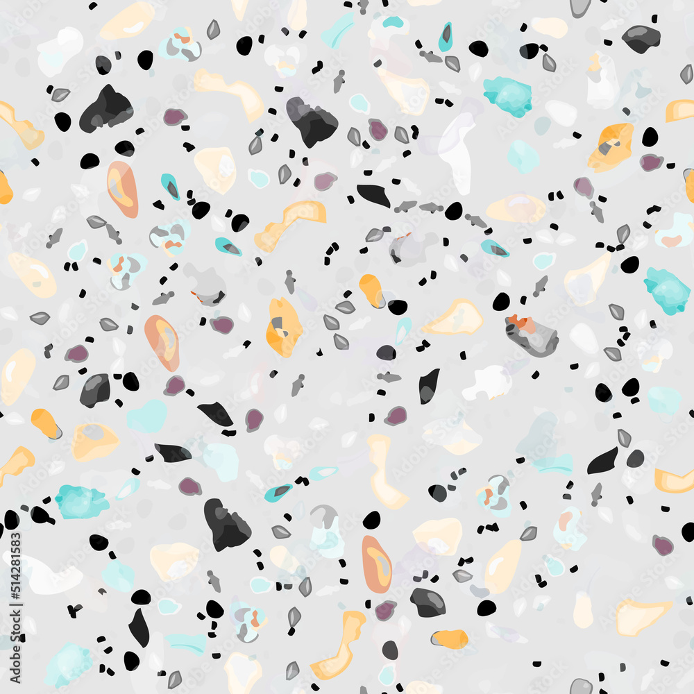 Terrazzo Texture Vector. Flooring Seamless Pattern