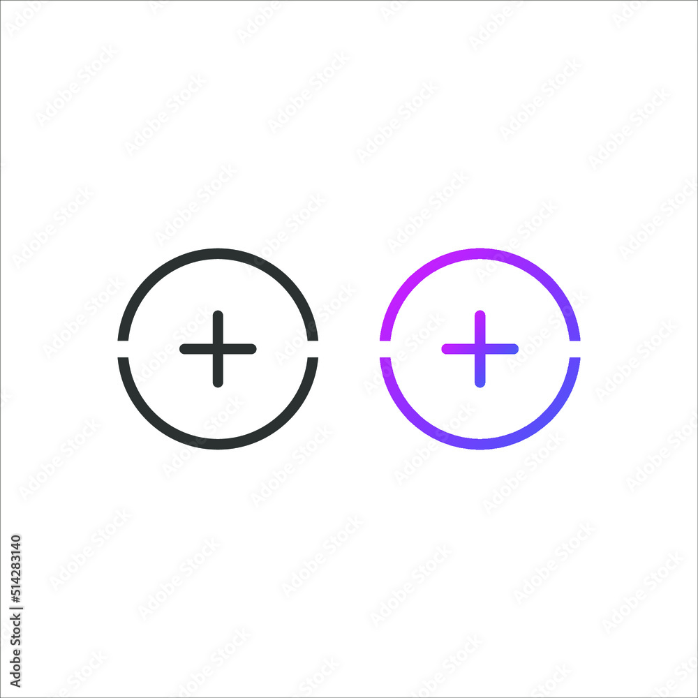Add, plus flat icon, in solid and gradient color Add, plus flat icon, in solid and gradient color