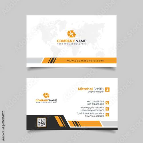 business card design. modern wavy theme, double sided business card design