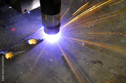 metal cutting. The process of cutting metal using plasma cutting.