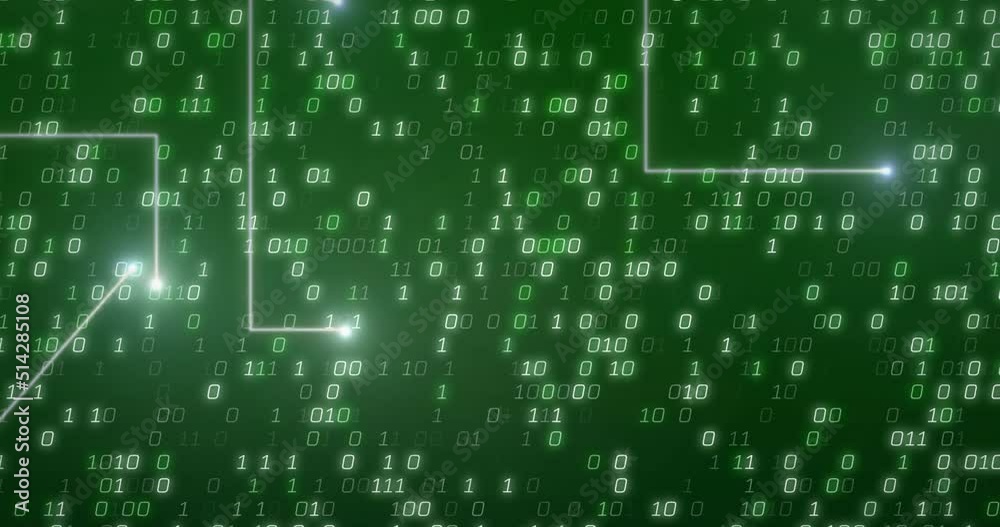 Animation of data processing on black background Animation of data processing on black background