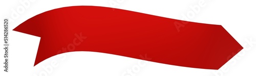Red ribbon on white background. 3d rendering. For birthday or valentine. 