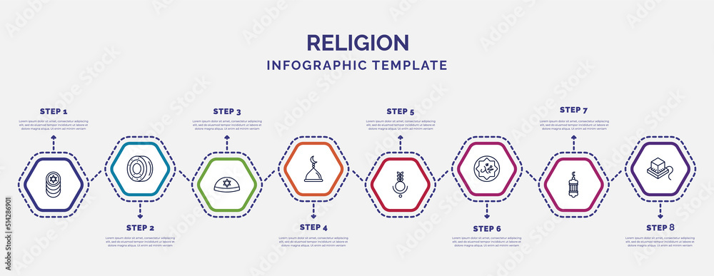 infographic template with icons and 8 options or steps. infographic for ...
