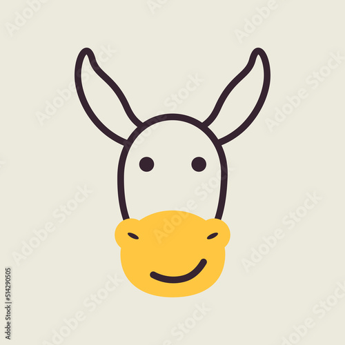 Donkey icon. Farm animal vector illustration