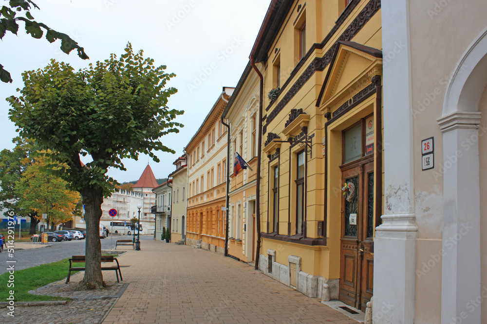 Ancient street of Kezmarok in Slovakia