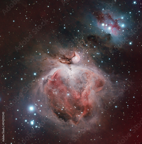 Orion and running man nebula in dark space